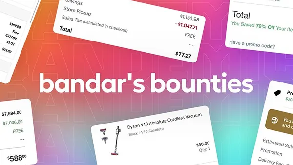 Bandar's Bounties promotional cover image for its pricing error alert service
