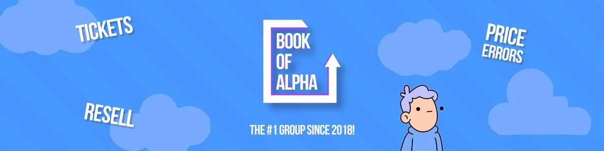 Book of Alpha promotional cover image for its daily reselling alerts service
