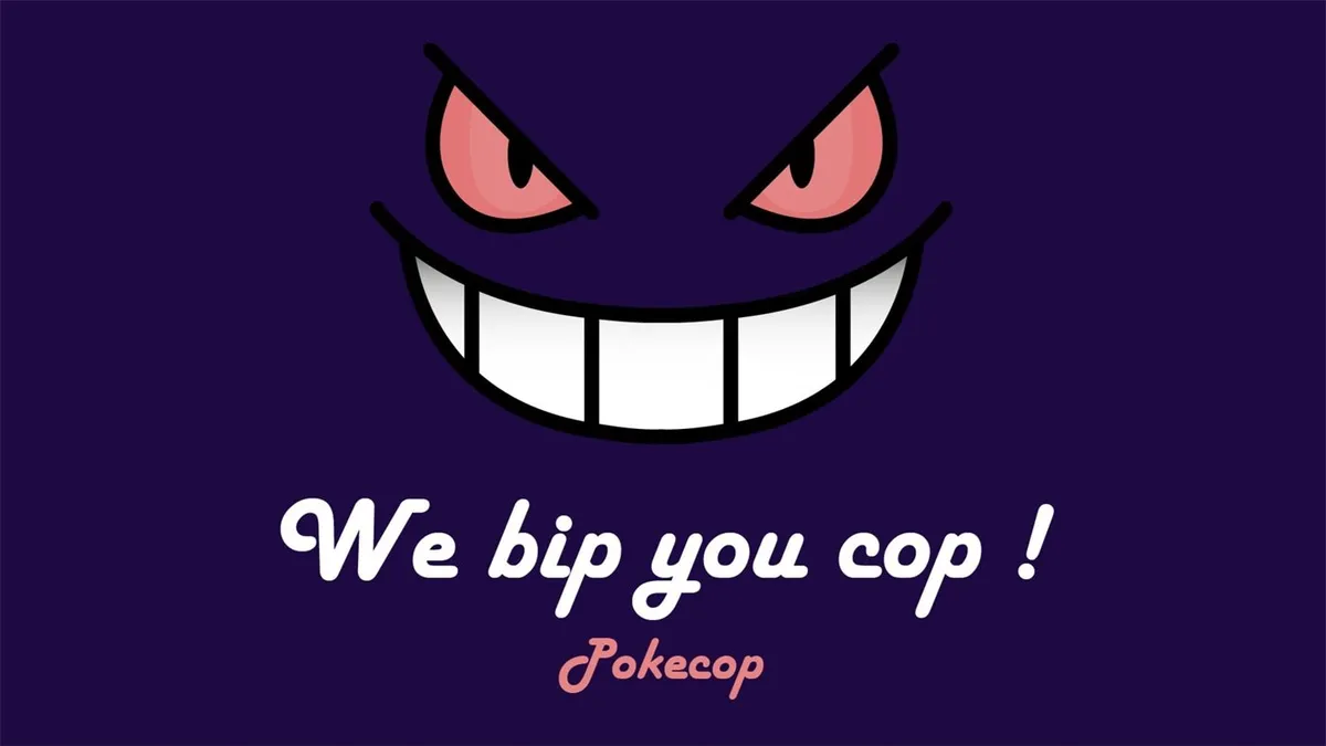 Promotional cover image for Pokecop, a French-language Discord restock alert service for collectibles.