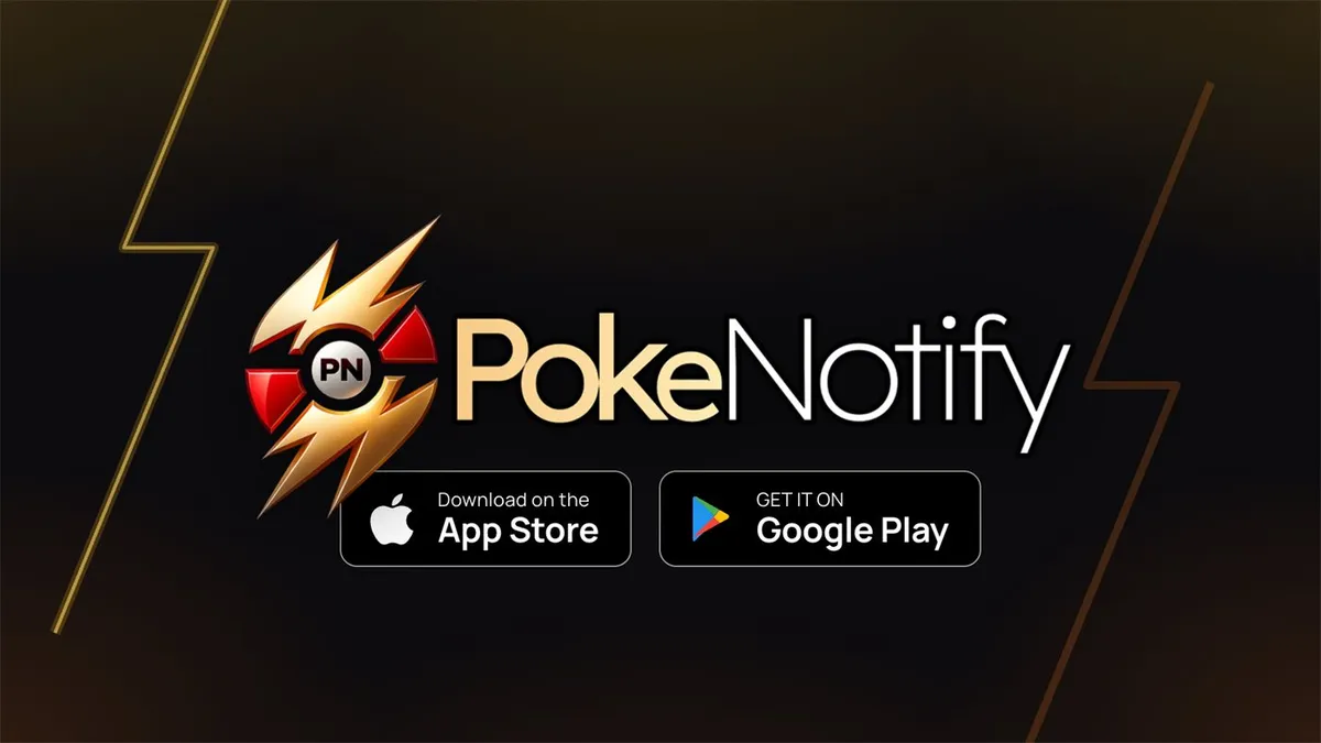 PokeNotify App Trainer Pass promotional cover image for the TCG alert mobile app